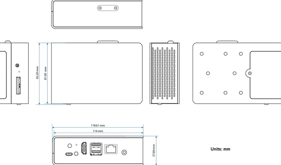 Mechanical Drawing - VIA Technologies ARTiGO A5000 Embedded Box Computers